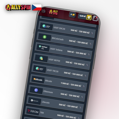 Bankovní převod v Allyspin Casino pro vyšší výběry zpracovaný do 5 pracovních dnů