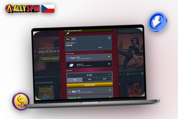 Allyspin Casino jak vyhrát: unavený hráč u notebooku a varovný graf klesajících ztrát